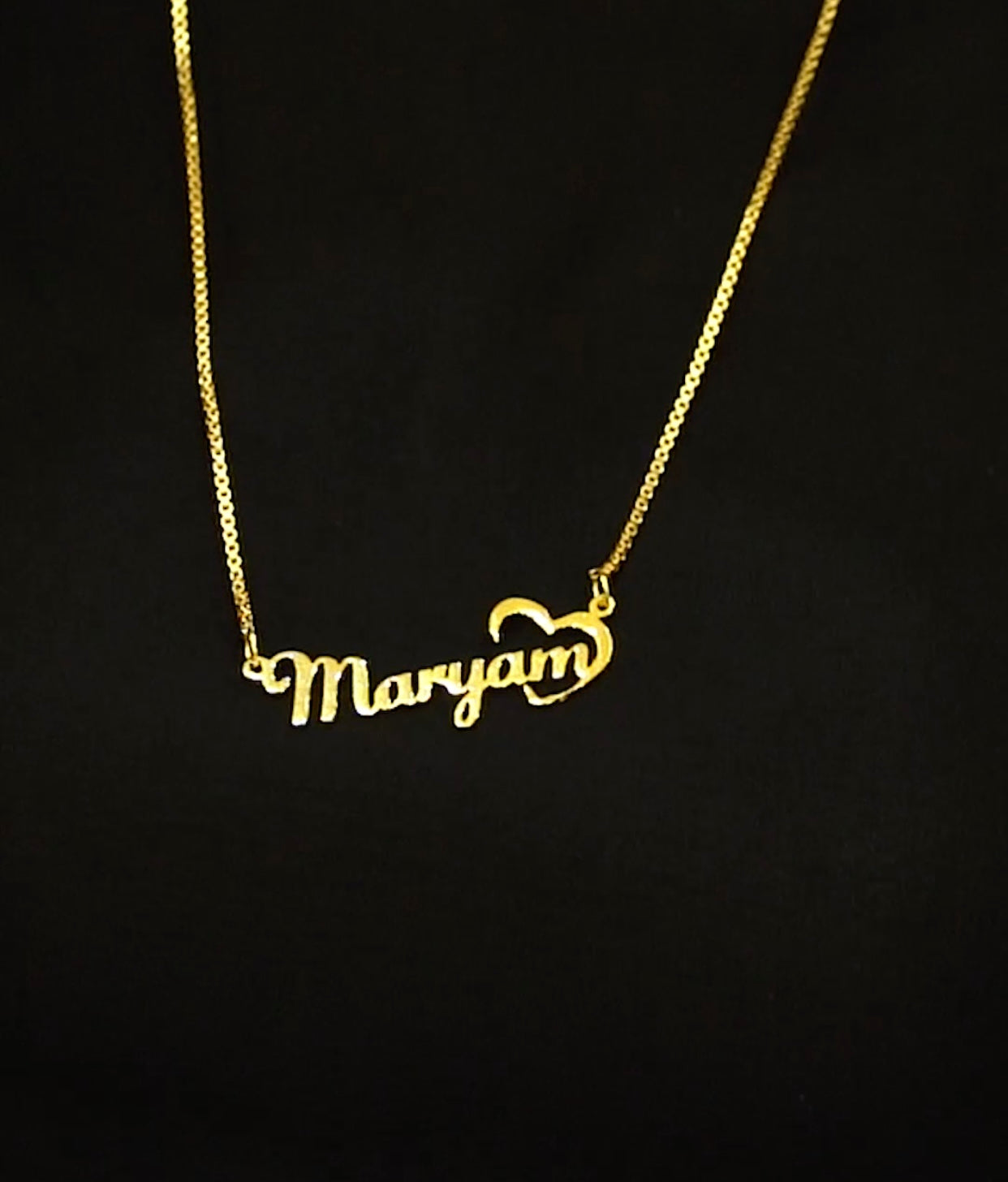 Cutting Heart name Necklace