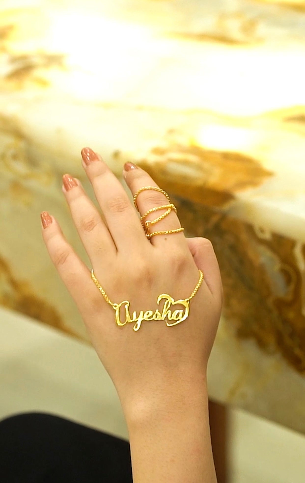 Cutting Heart name Necklace